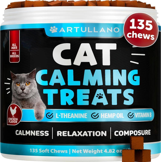 Hemp Calming Chews for Cats with Melatonin, 135 Soft Chews