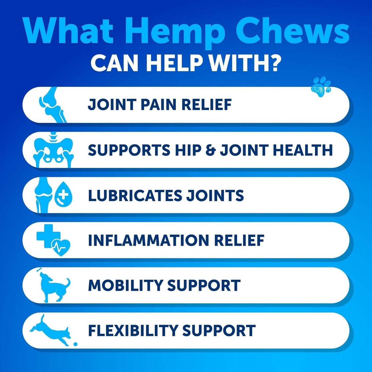 Hemp Hip & Joint Support Chews for Dogs with Glucosamine