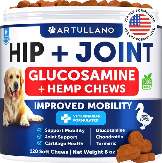 Hemp Hip & Joint Support Chews for Dogs with Glucosamine