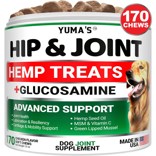 Advanced Hemp Hip & Joint Chews for Dogs, Glucosamine & MSM