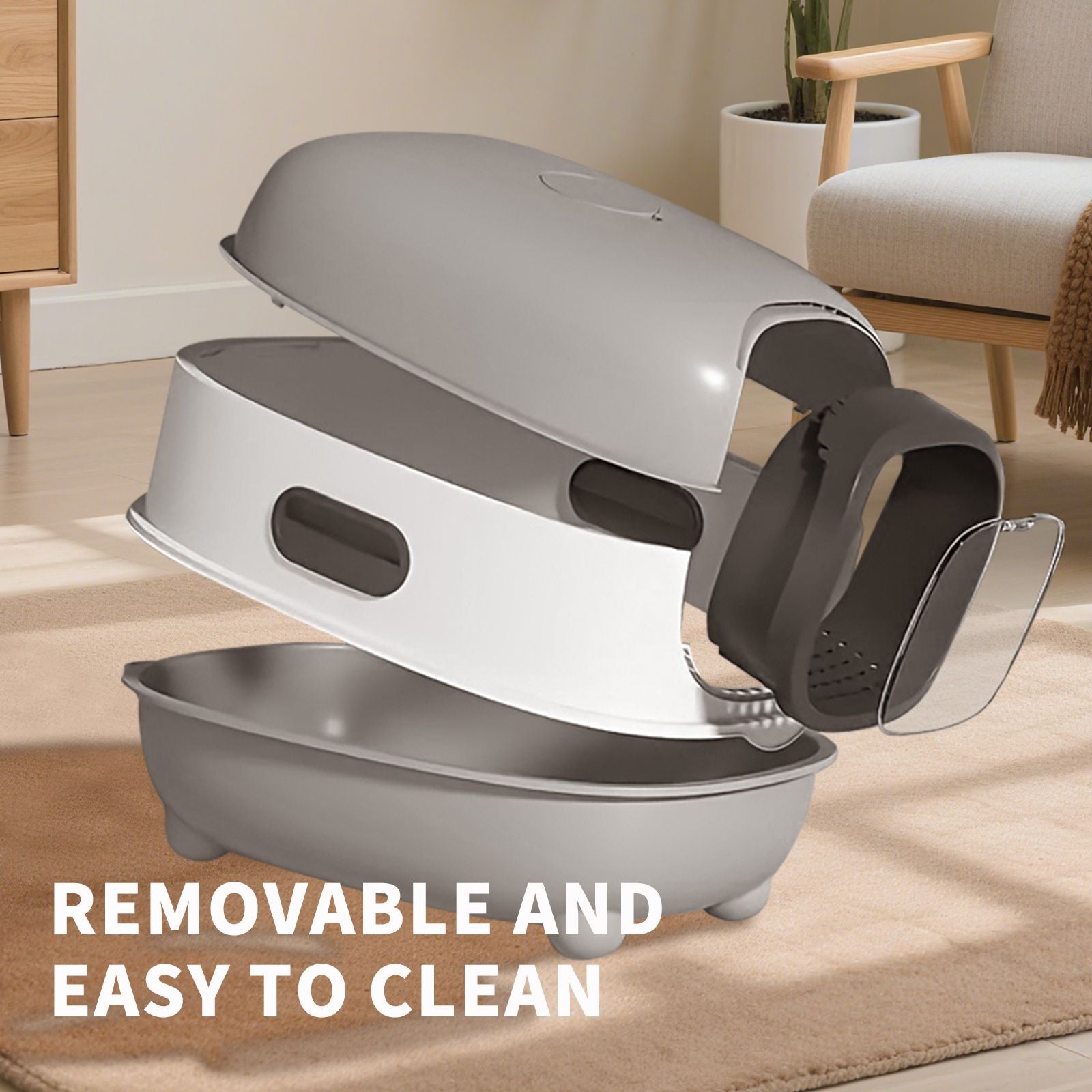 High-Capacity Enclosed Cat Litter Box | Odor-Lock