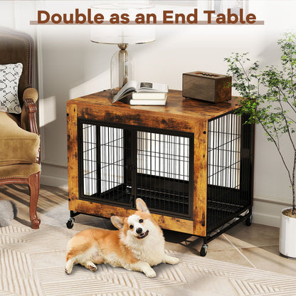 Industrial Dog Kennel with Flip-up Top 3 Lockable Doors