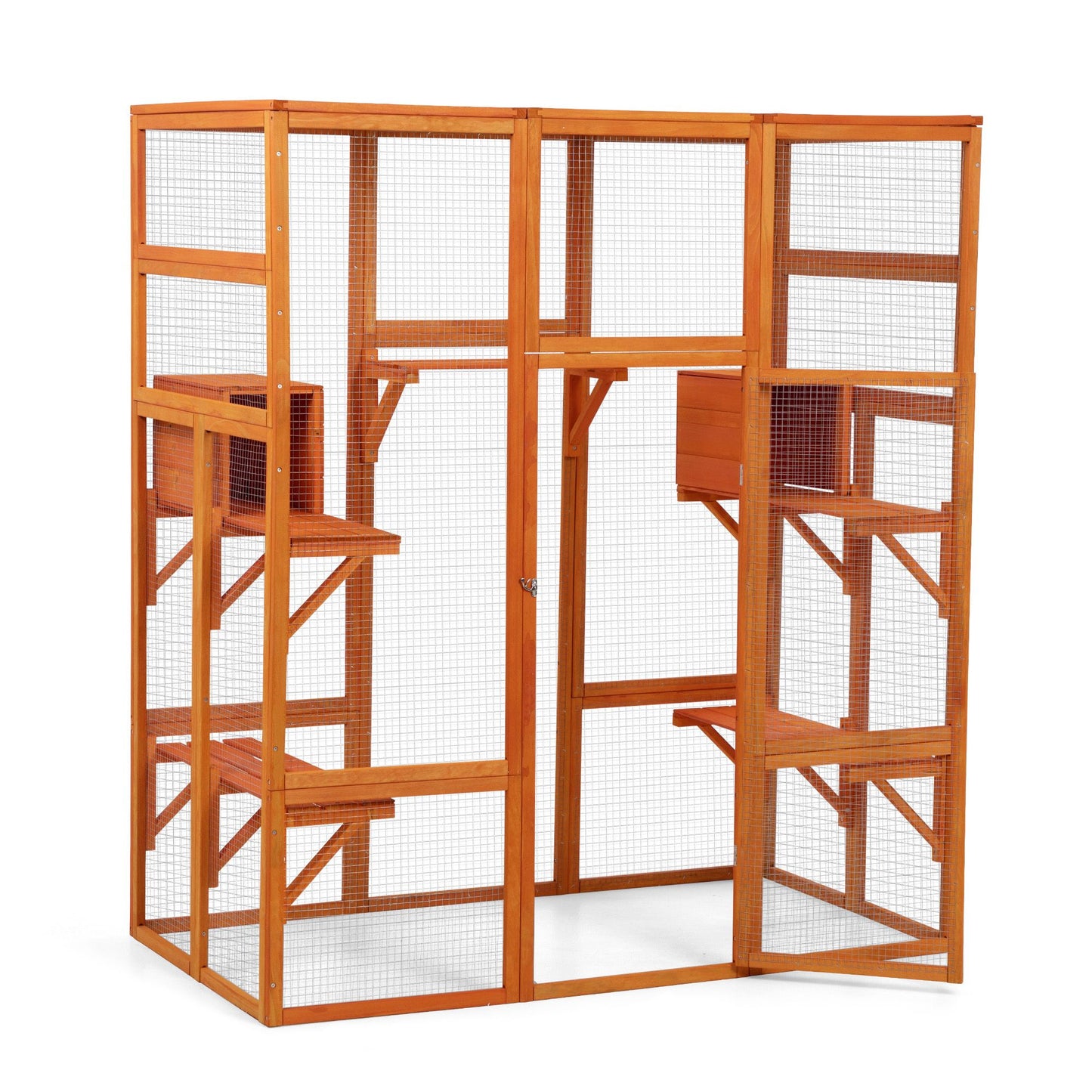 Large Cat Enclosure with 5 Perches, 2 Condos and 1 Lockable Door