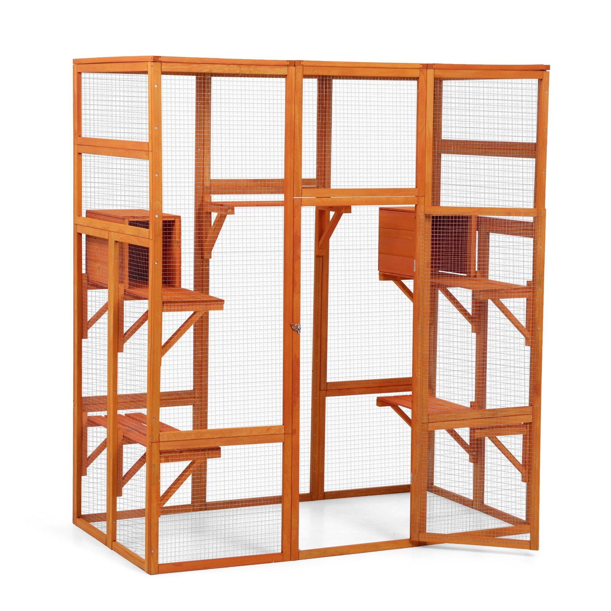 Large Cat Enclosure with 5 Perches, 2 Condos and 1 Lockable Door