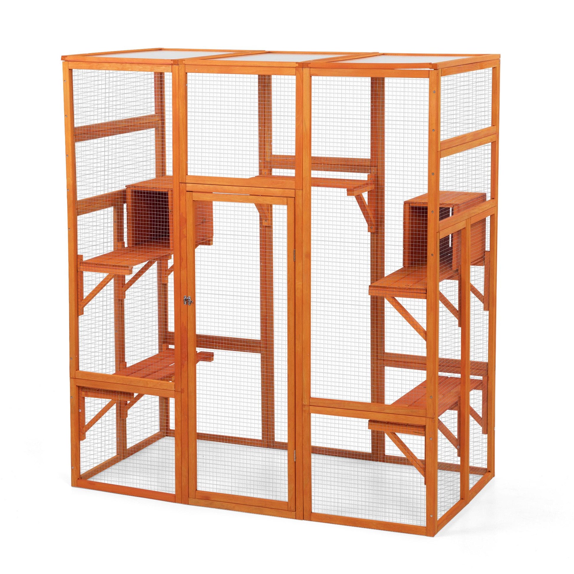 Large Cat Enclosure with 5 Perches, 2 Condos and 1 Lockable Door