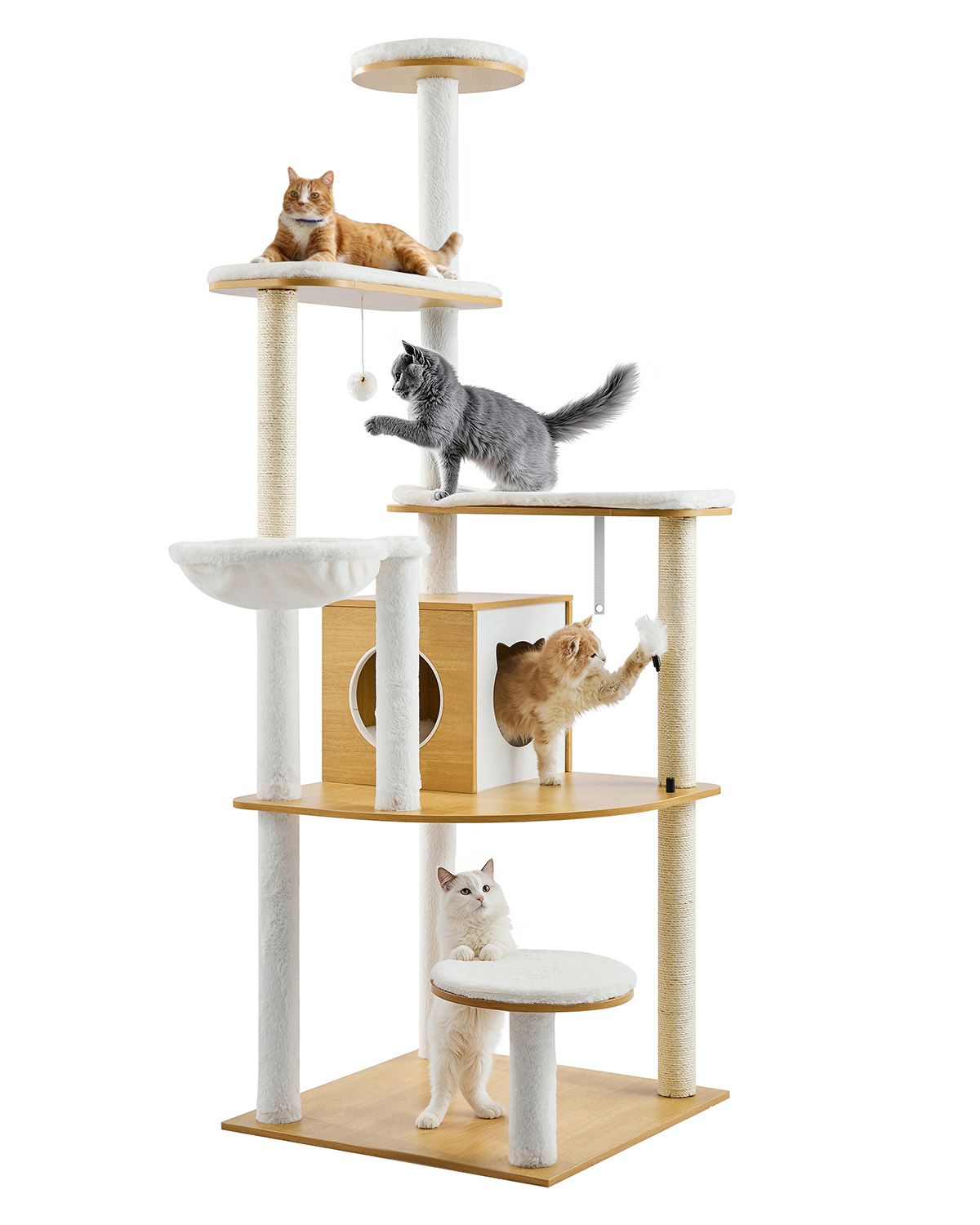 Large Cat Tree, 68.9 Inches Tall, Cat Tower, Multi-Level Cat Condo