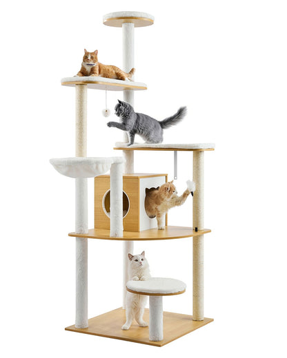 Large Cat Tree, 68.9 Inches Tall, Cat Tower, Multi-Level Cat Condo