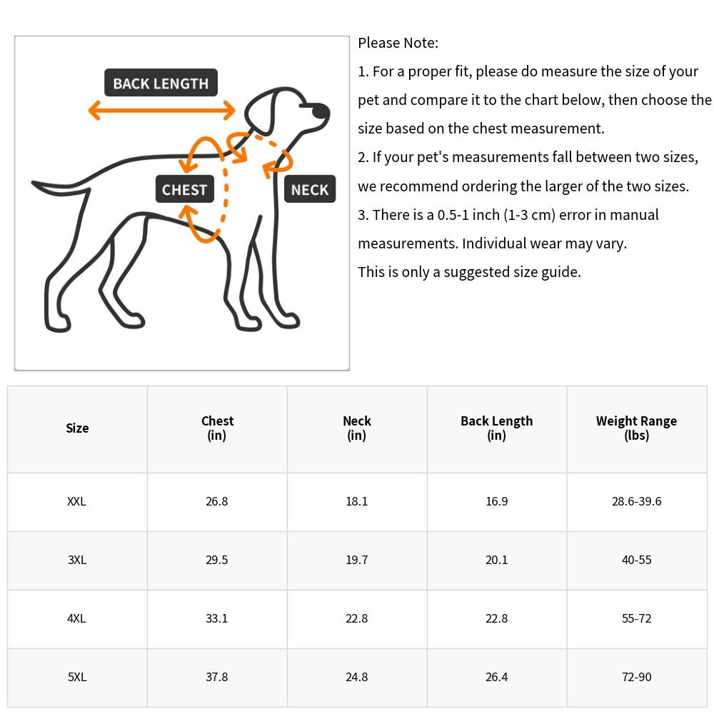 Large Dog Winter Fall Coat Wind-Proof Reflective Anxiety Relief