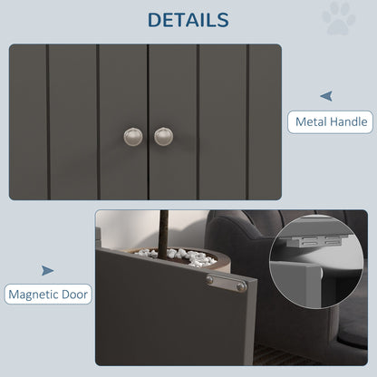 Large Elevated Dog Bowls with 44L Storage Cabinet, Raised Pet Food