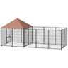 Large Outdoor Dog Kennel with Rotating & Adjustable Height Bowls