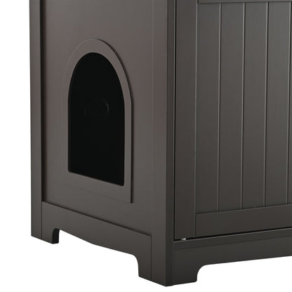 Litter Box Enclosure, Cat Litter Box Furniture with Hidden Plug, 2