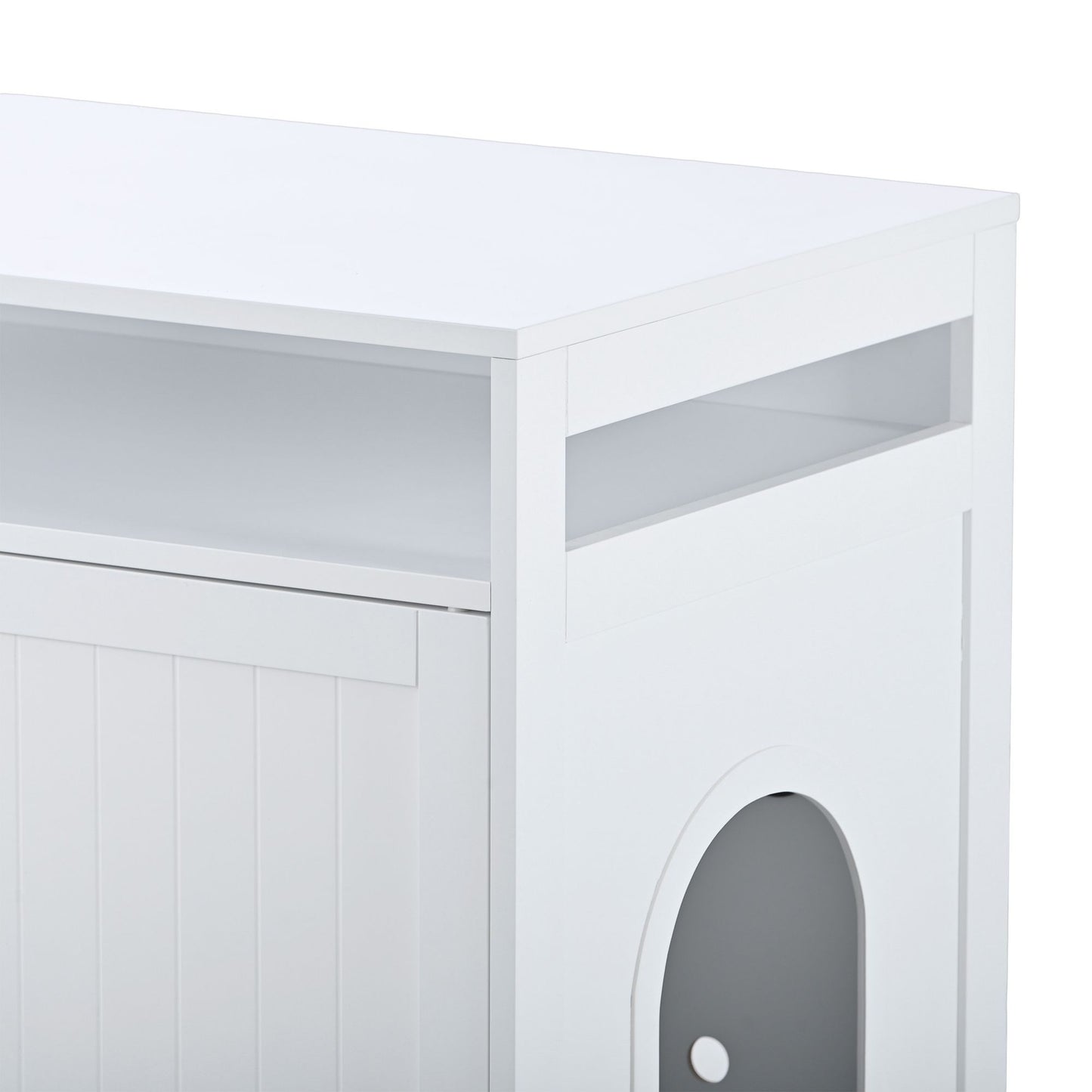 Litter Box Enclosure, Cat Litter Box Furniture with Hidden Plug, 2