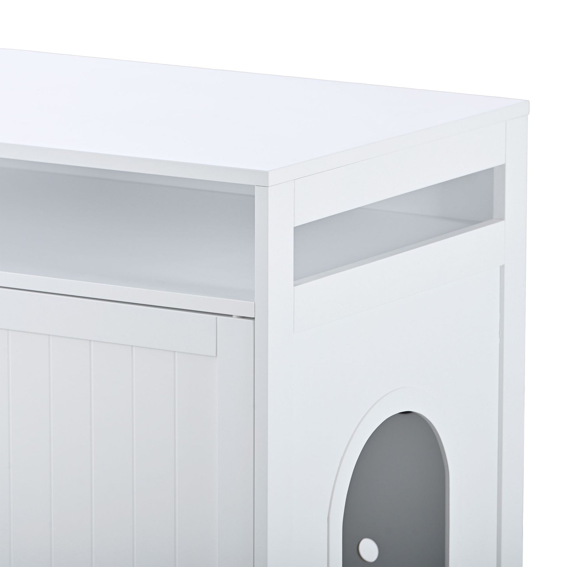 Litter Box Enclosure, Cat Litter Box Furniture with Hidden Plug, 2