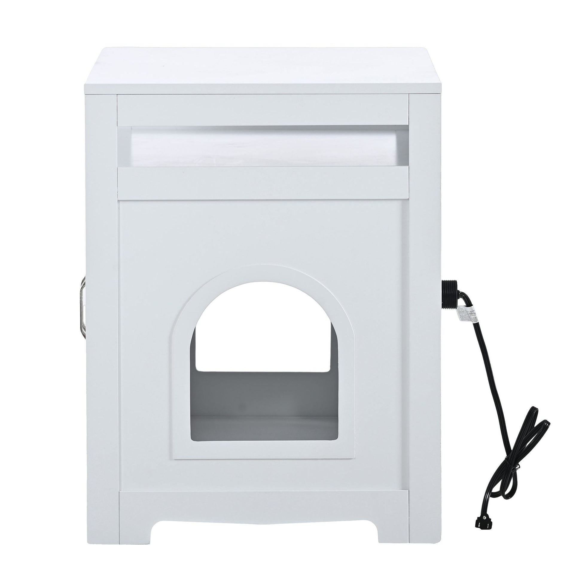 Litter Box Enclosure, Cat Litter Box Furniture with Hidden Plug, 2
