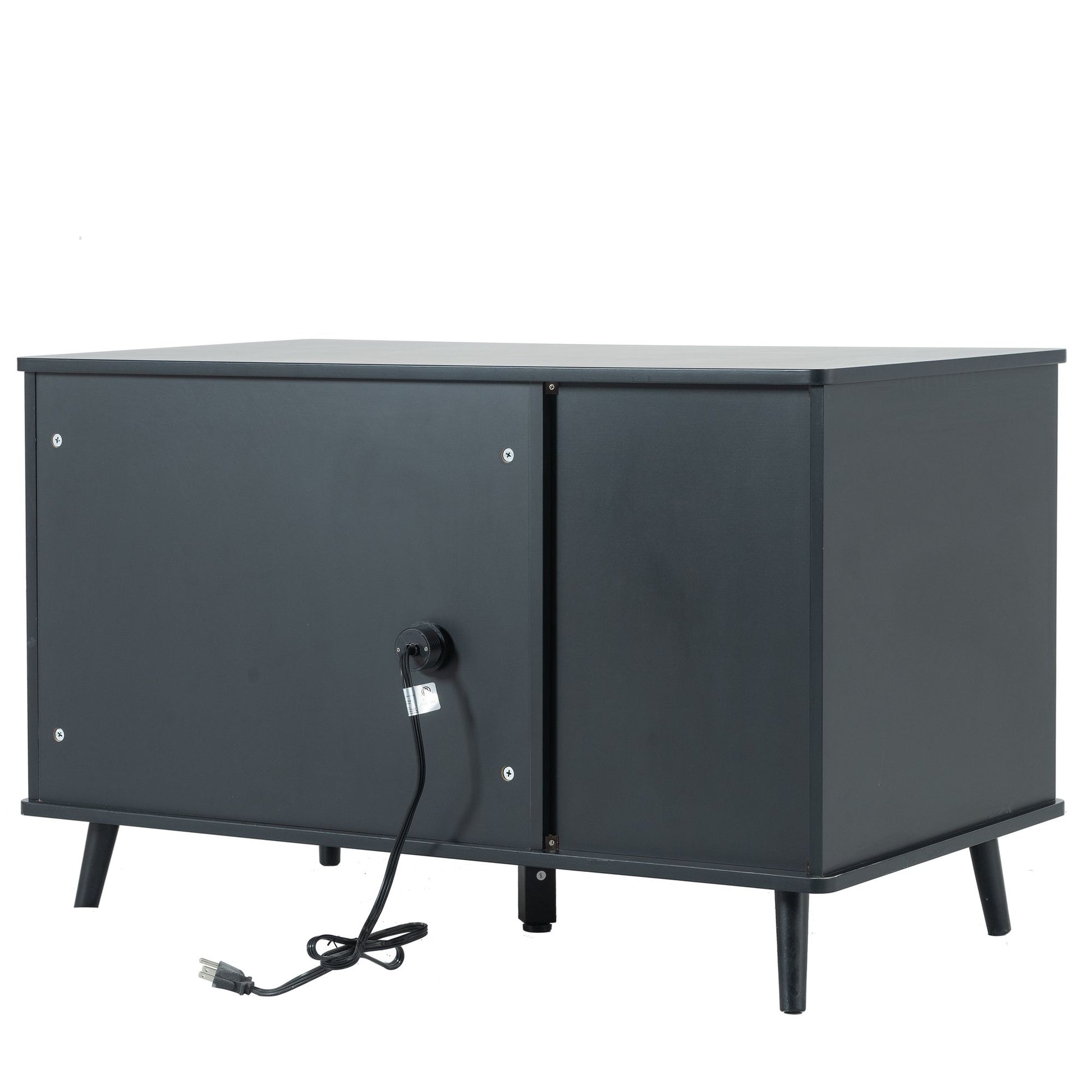 Litter Box Enclosure, Cat Litter Box Furniture with Hidden Plug, 3