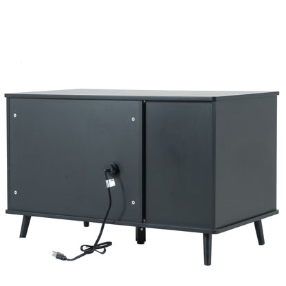 Litter Box Enclosure, Cat Litter Box Furniture with Hidden Plug, 3