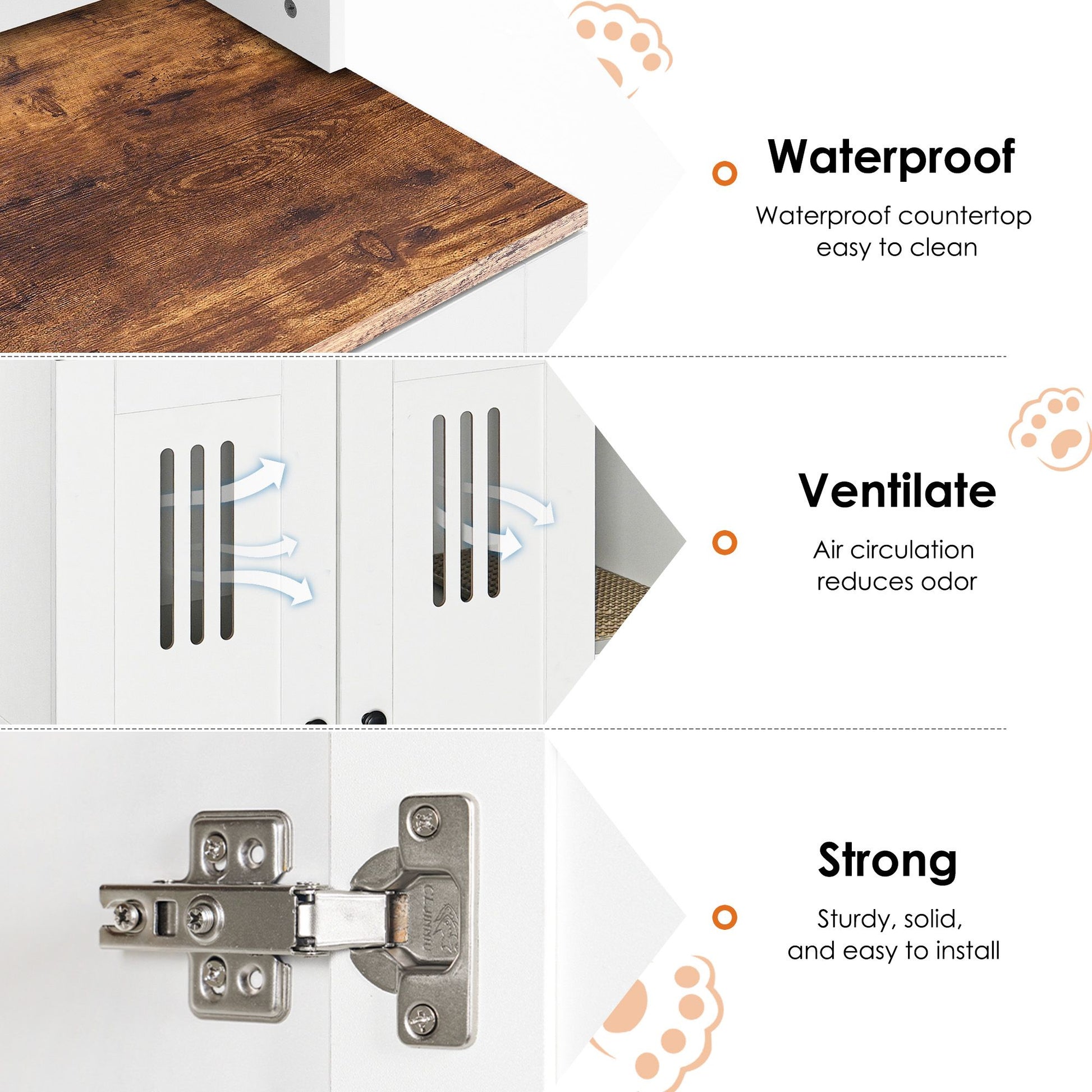 Litter Box Enclosure for 2 Cats,Hidden Cat Furniture, Double Litter