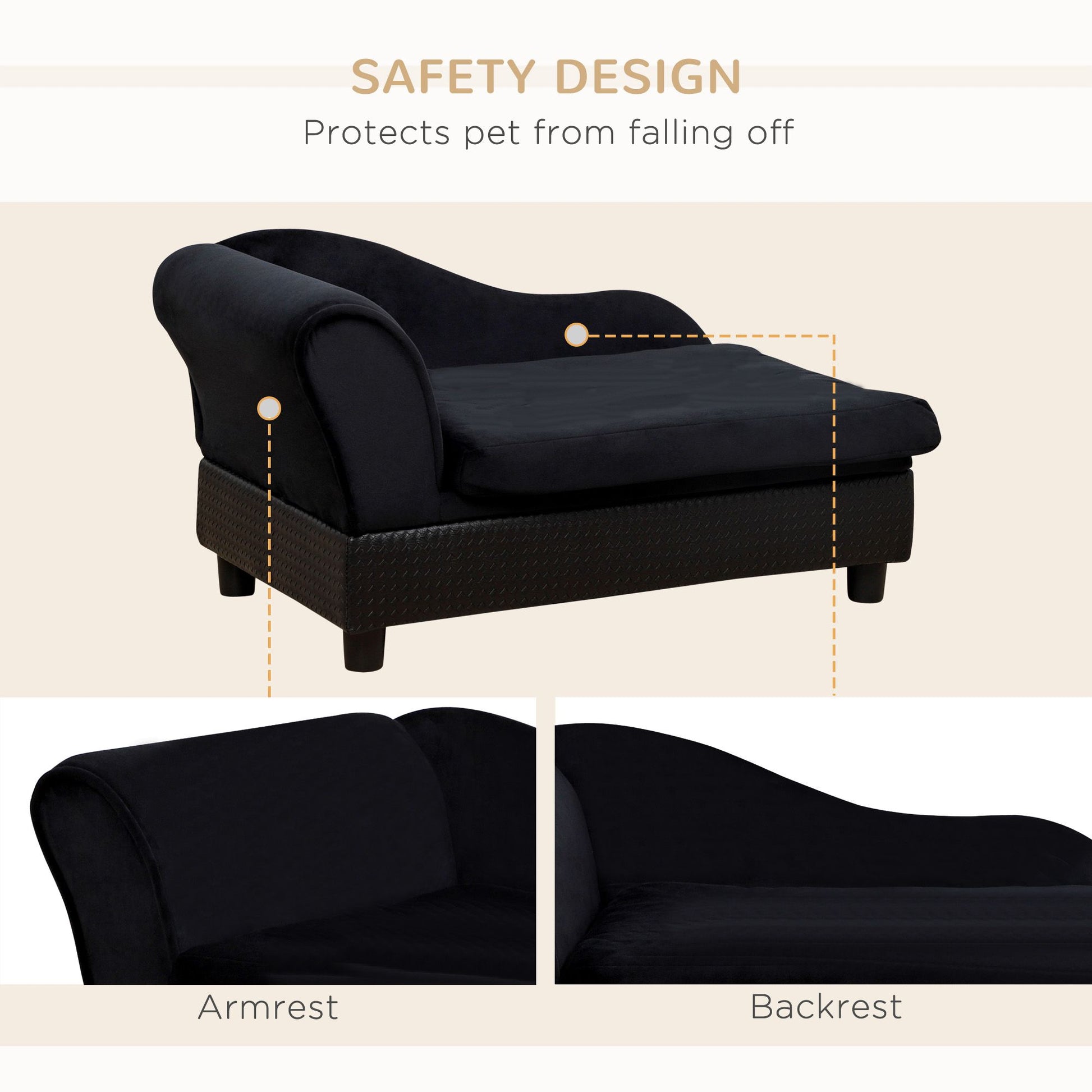 Luxury Dog Bed for Small Dogs, Hidden Storage, 3" Foam Cushion