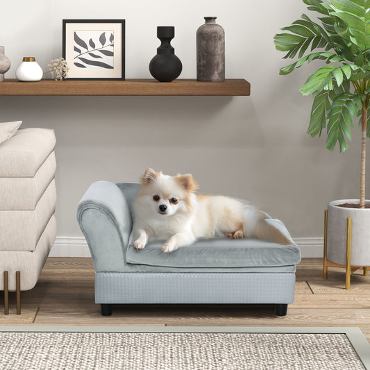 Luxury Dog Bed for Small Dogs, Hidden Storage, Soft Foam Couch