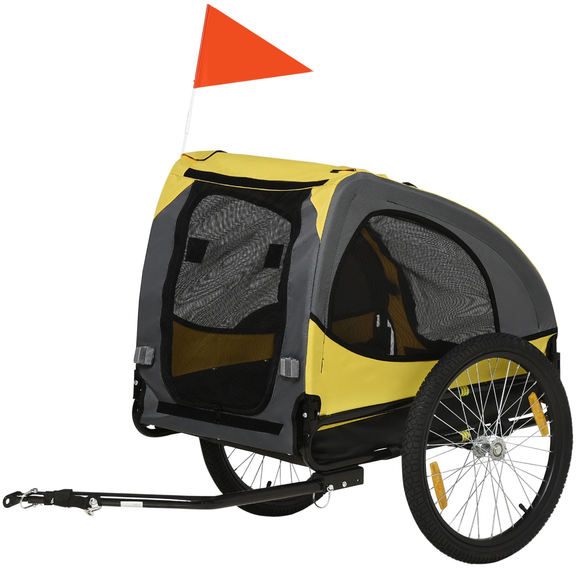 Medium Dog Bike Trailer with Hitch Coupler Quick Release Wheels