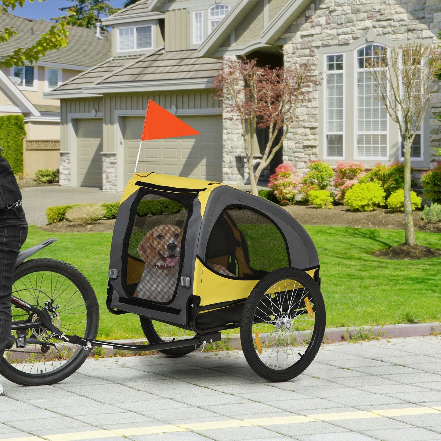 Medium Dog Bike Trailer with Hitch Coupler Quick Release Wheels