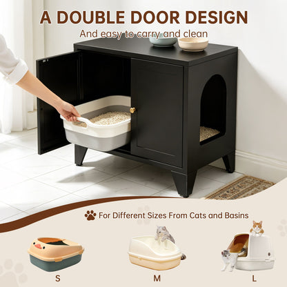 Metal Cat Litter Box Enclosure, Modern Hidden Litter Box Furniture