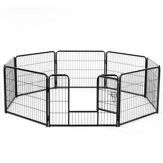 Metal Dog Playpen, 24 Inch Height 8 Panels Pet Fence, Foldable Dog