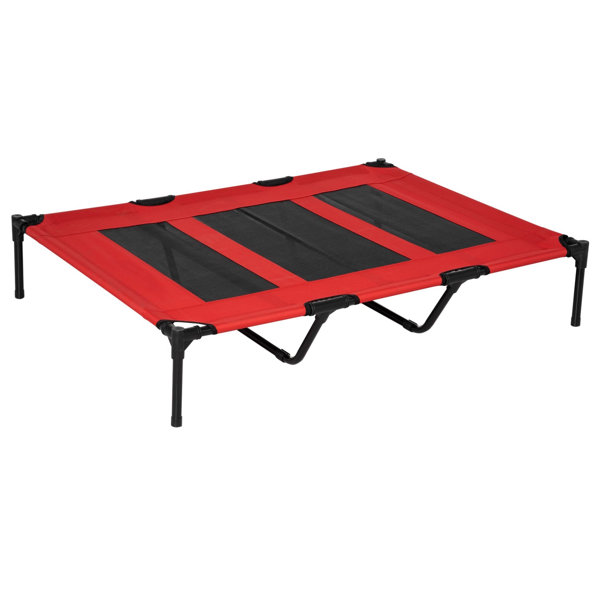 Metal Frame Elevated Pet Bed 48 Folding Dog Cot Summer Cooling Red