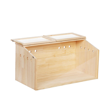 Middle Transparent Wooden Hamster Cage; Small Animal Habitat Hutch