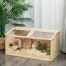 Middle Transparent Wooden Hamster Cage; Small Animal Habitat Hutch