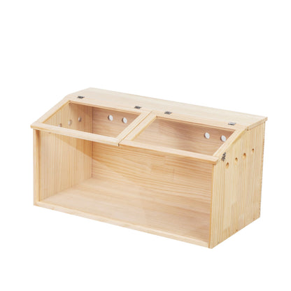 Middle Transparent Wooden Hamster Cage; Small Animal Habitat Hutch