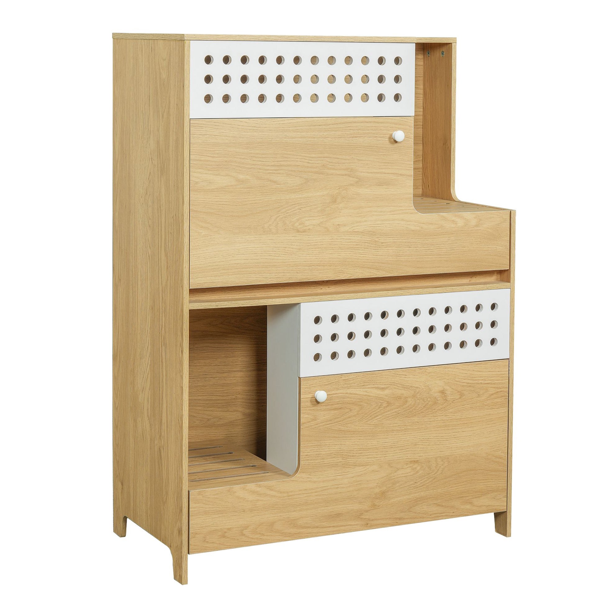 Modern 2 in 1 Cat Furniture, Cat Litter Box Enclosure Side Table