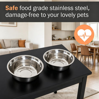 Modern 23'' Decorative Raised Dog Bowls Wooden Heavy Duty Pet Food