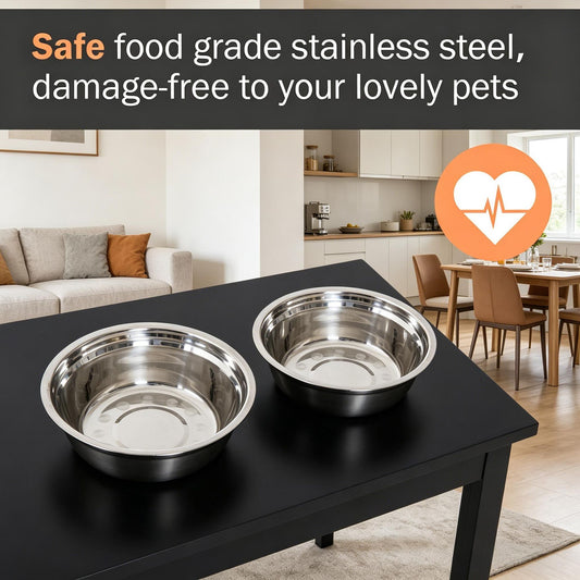 Modern 23'' Decorative Raised Dog Bowls Wooden Heavy Duty Pet Food