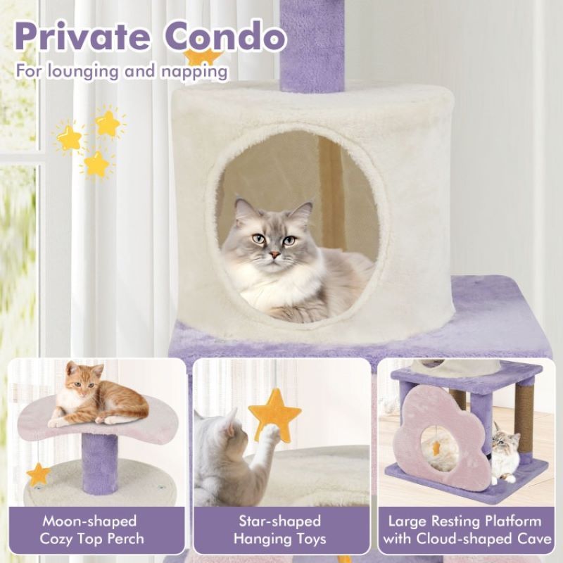 Modern Cat Tree Multi-Level Kitten Tower for Indoor