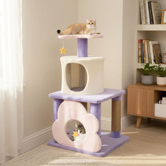 Modern Cat Tree Multi-Level Kitten Tower for Indoor
