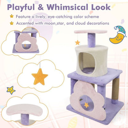 Modern Cat Tree Multi-Level Kitten Tower for Indoor