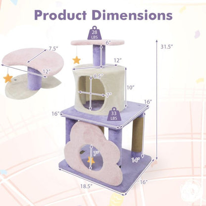 Modern Cat Tree Multi-Level Kitten Tower for Indoor