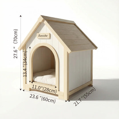 Modern Indoor Wooden Dog House with EVA Cushion – Solid Cedar