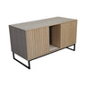 Modern Wooden Cat House with Scratching Mat - 47.64 X 25.98", 76.4