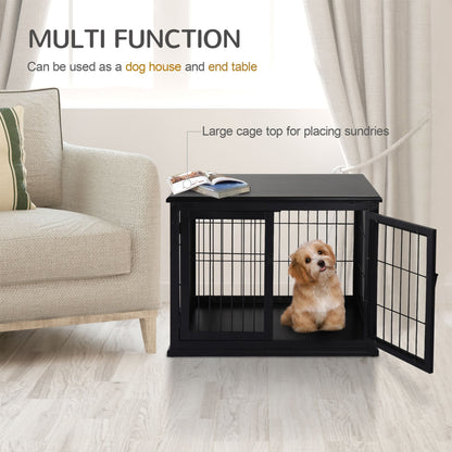 Modern Wooden Dog Crate Furniture Double Door for Small Dogs