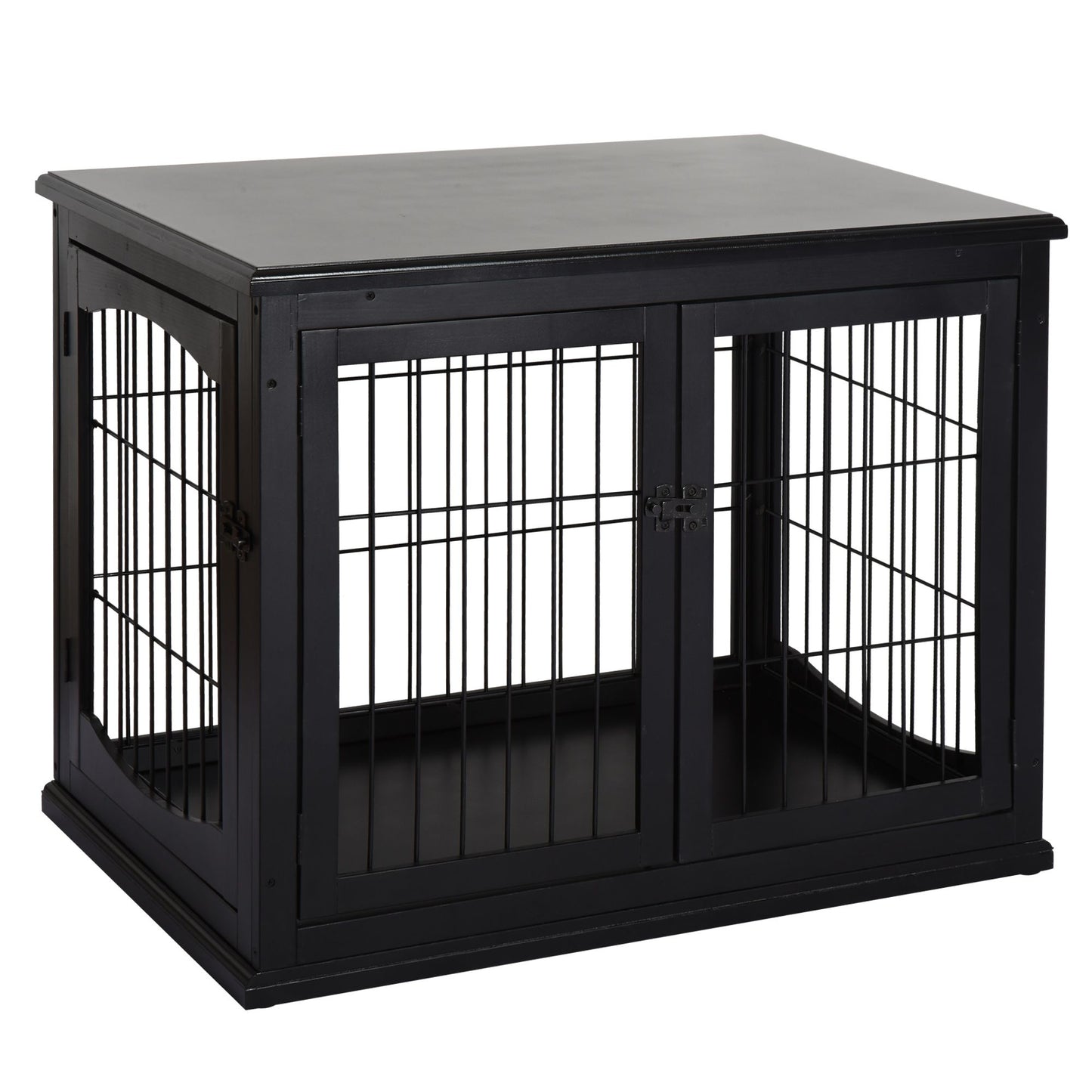 Modern Wooden Dog Crate Furniture Double Door for Small Dogs