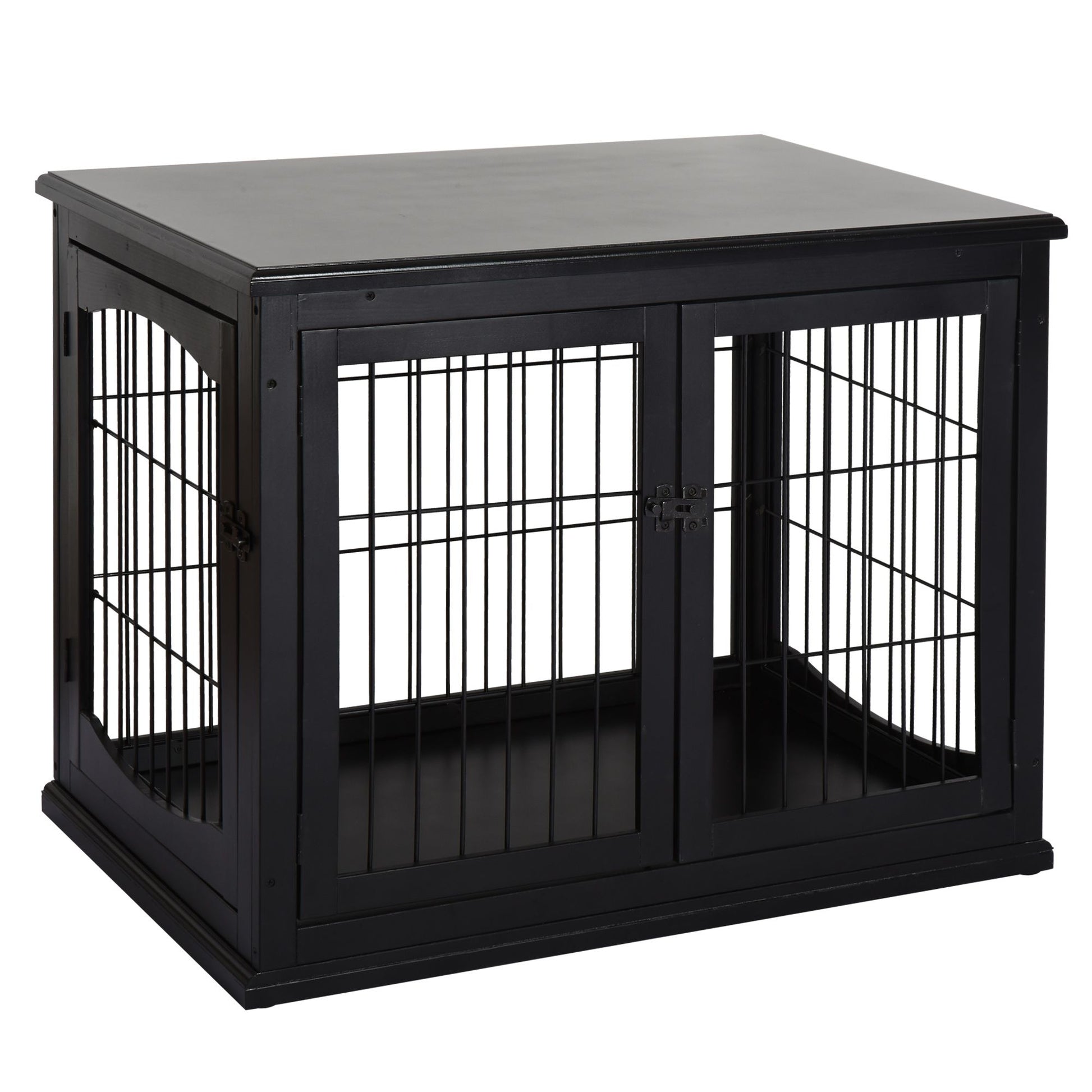 Modern Wooden Dog Crate Furniture Double Door for Small Dogs