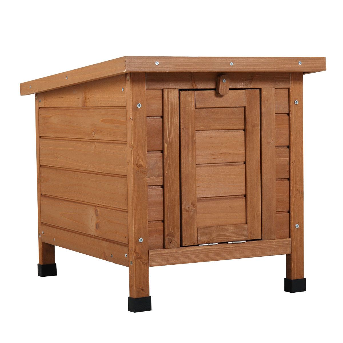 Modern Wooden Rabbit Cat Dog Hutch, Indoor/Outdoor Retreat House
