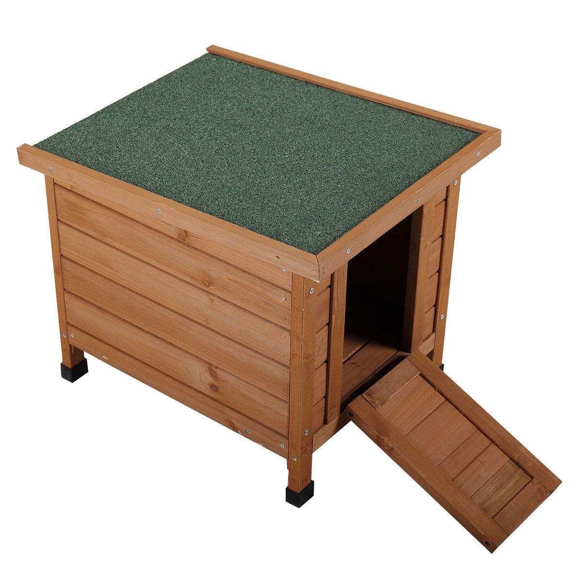 Modern Wooden Rabbit Cat Dog Hutch, Indoor/Outdoor Retreat House