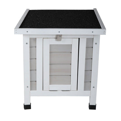 Modern Wooden Rabbit Cat Dog Hutch, Indoor/Outdoor Retreat House
