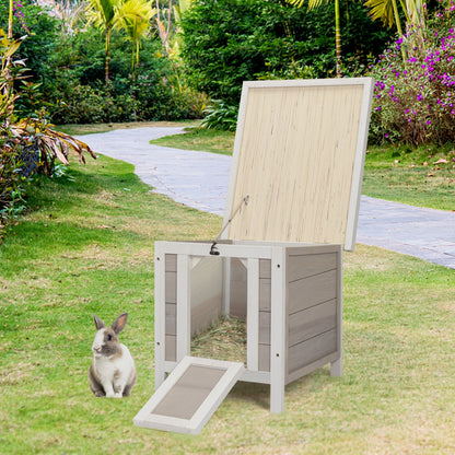Modern Wooden Rabbit Cat Dog Hutch, Indoor/Outdoor Retreat House