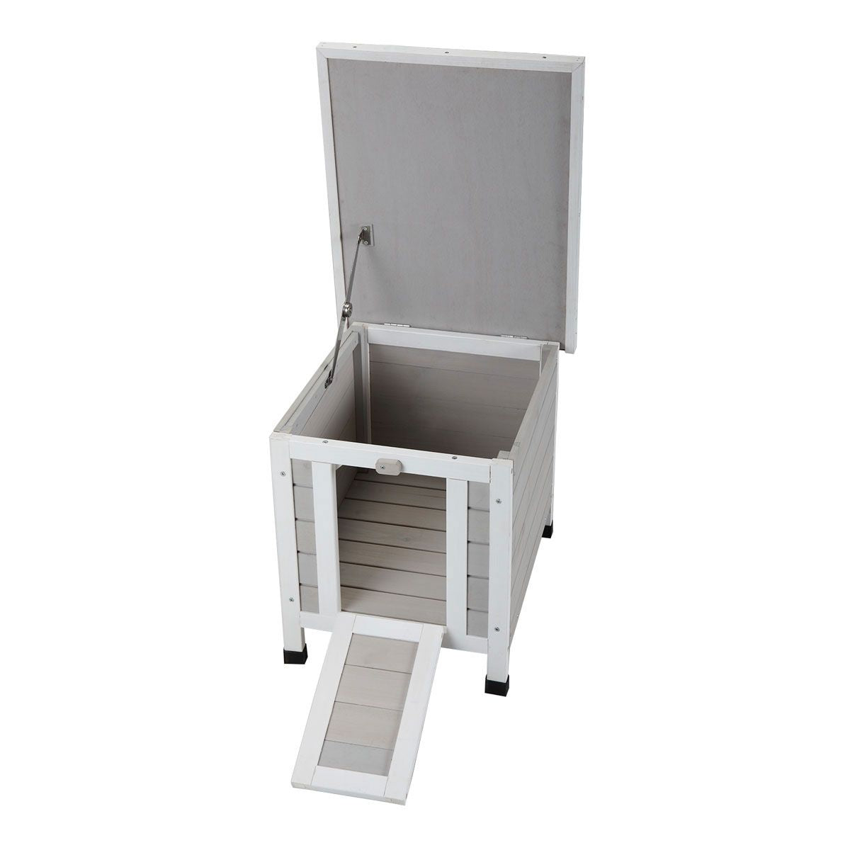 Modern Wooden Rabbit Cat Dog Hutch, Indoor/Outdoor Retreat House