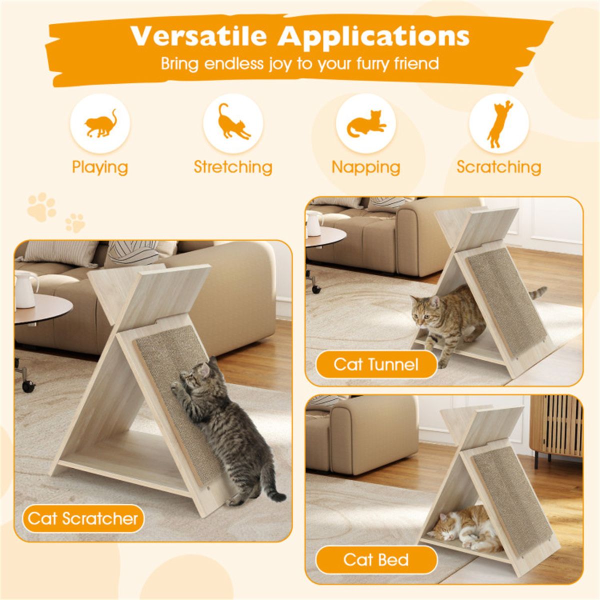 Multi-Functional Cat Scratcher - 18.5 X21", Scratching Surface