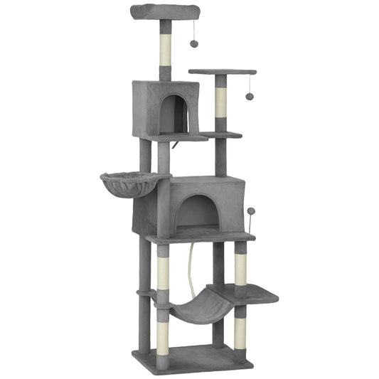 Multi-Level Cat Tower, 80" Tall Cat Tree, with 2 Condos, 2